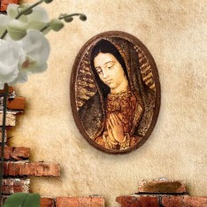 Our Lady of Guadalupe Oval Retablo  (MOQ 1)